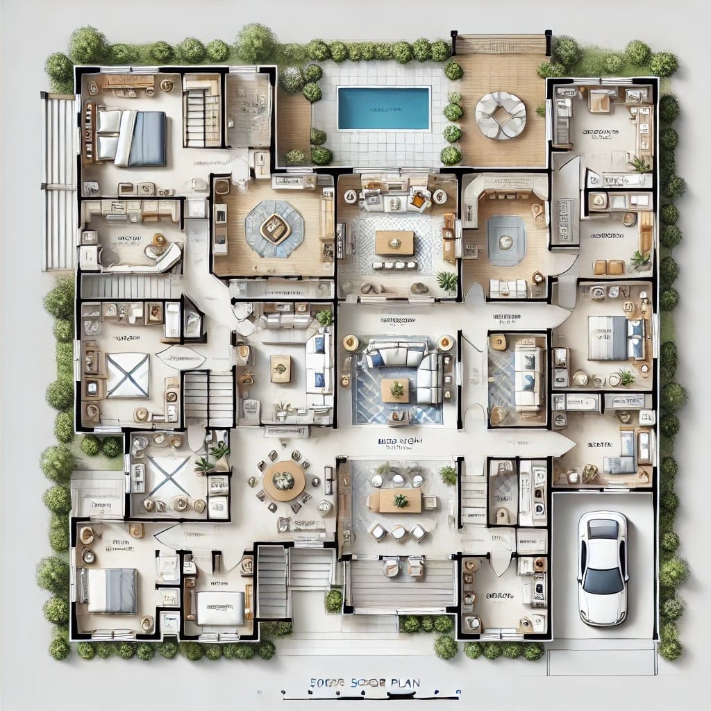 5000-square-foot home layout design 2404